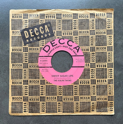 7'' The Kalin Twins - Sweet Sugar Lips - US Decca Promo