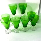 Vintage Forest Green Water Goblets From Anchor Hocking Set Of 8