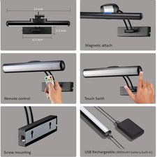 Wireless LED Picture Light with Remote, Rechargeable Battery Painting Light, ...