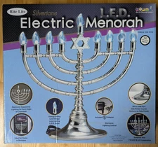 Rite Lite Electric Menorah LED Silvertone (Hanukkah Chanukah, Judaism, JRN-200)