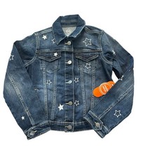 NWT Wonder Nation Star Embroidered Denim Jean Jacket - Girls Size Med 7/8 - Blue