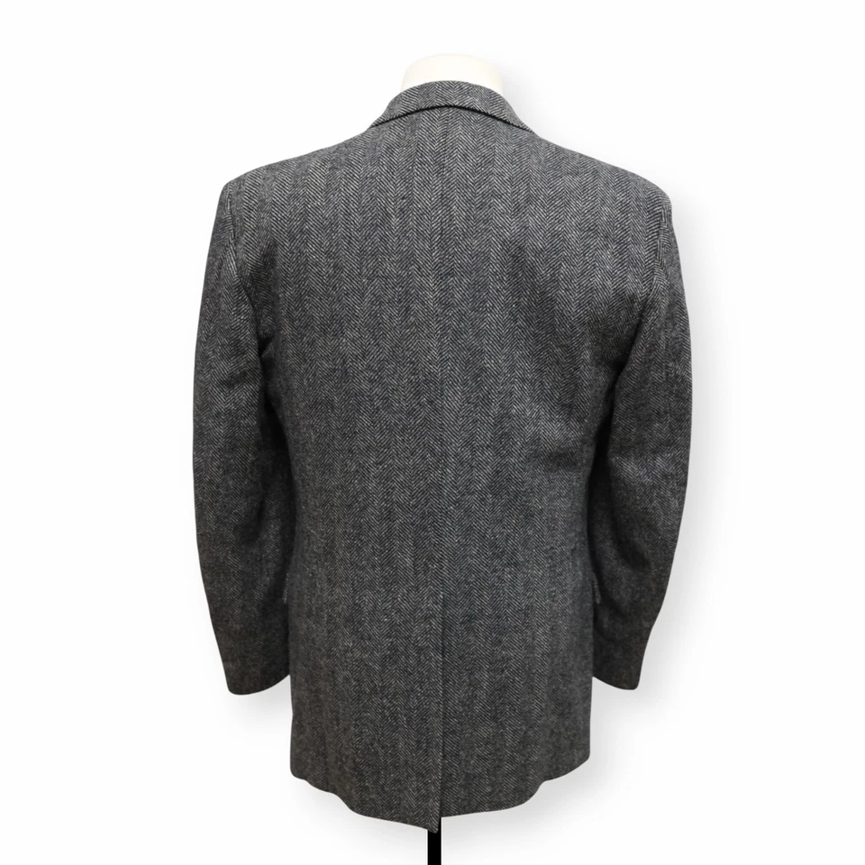 BARRINGTON VINTAGE TWEED Hombre Gris ESPIGA Abrigo Deportivo Chaqueta Blazer 40 L Foto 4 de 4