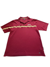 Nike Florida State Seminoles FSU Dri-Fit Polo Shirt Men's Medium Garnet Logo