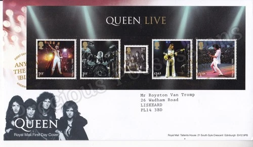 GB ROYAL MAIL FDC COVER 2020 QUEEN THE BAND STAMP SHEET KNEBWORTH PMK