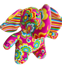 Melissa  Doug SallyThe Pink Flower Power Floppy Ear Elephant Stuffed Plush Toy