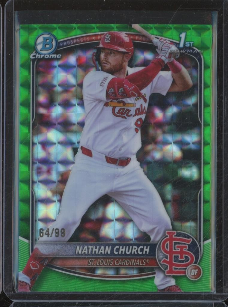 2025 Bowman Chrome NATHAN CHURCH RC 1st Green Geometric Refractor /99 JA368