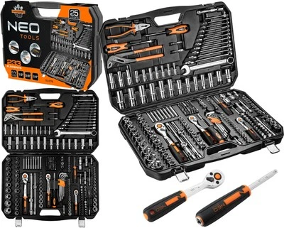 Neo Tools Steckschlüssel-Set Ratschenkasten 1/2", 1/4", 3/8" (233 Stück) 10-078 - Bild 1 von 4