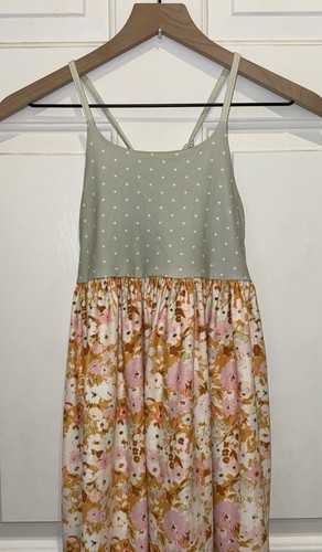 SweetHoney Boutique Maxi Beach Dress Green Dots Floral Pink Golden Girls 8 8Y - Picture 3 of 10