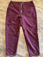 FIGS Technical Collection Scrub Pants XL Burgundy Drawstring Hemmed 26