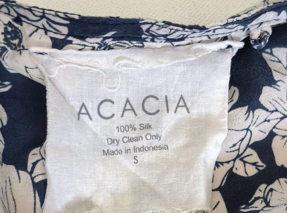 Traje de baño de acacia azul magnolia Roma vestido envolvente seda encubrimiento corto natación verano S Foto 4 de 4