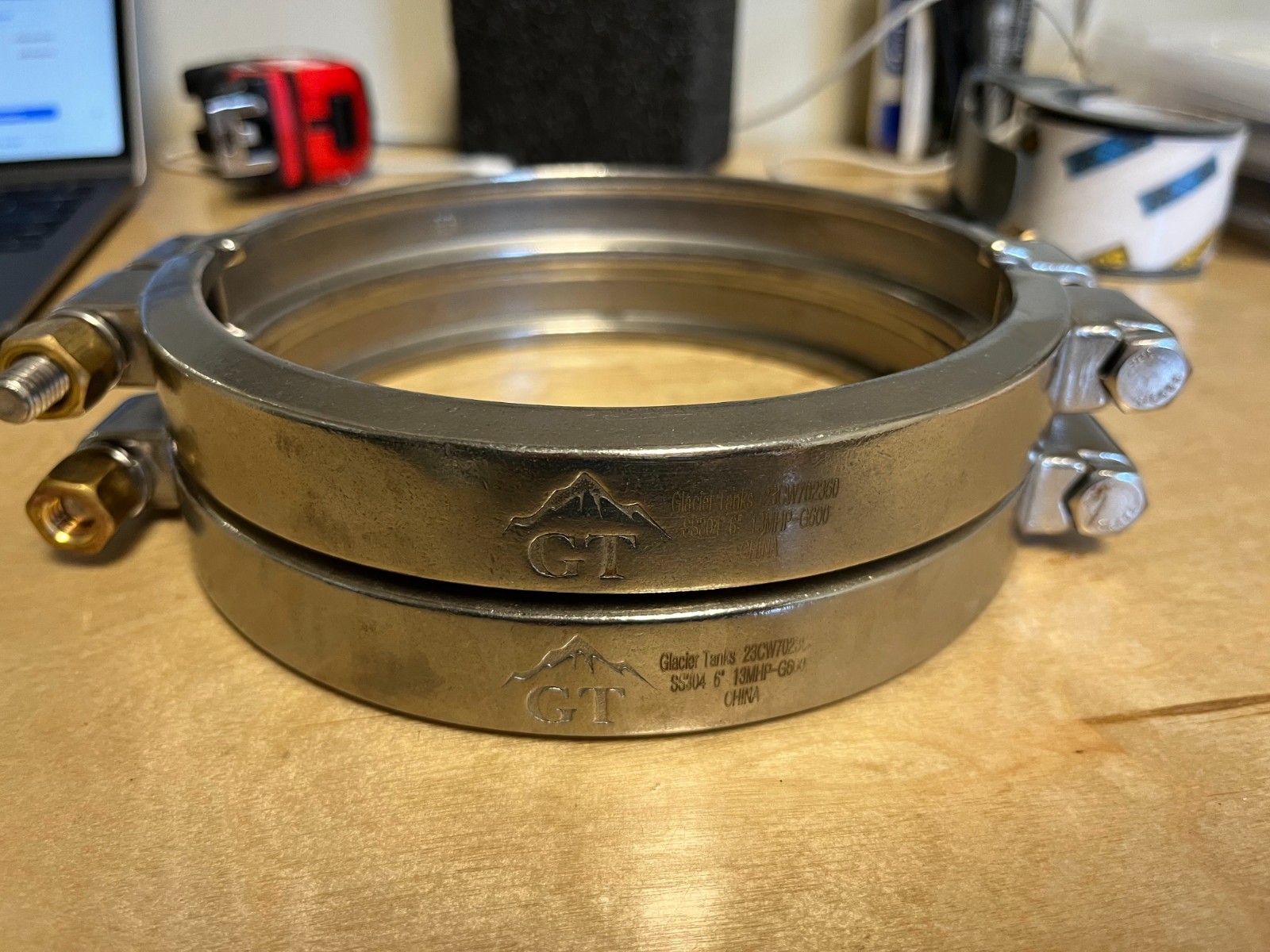 Stainless Steel Tri Clamp - 6 inch High Pressure SS304 Clamp Set of Three