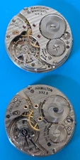 CLEAN VINTAGE 16 SIZE HAMILTON GRADE 992B MODEL 5 POCKET WATCH MOVEMENT PARTS