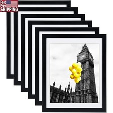 6 Pack 12x16 Picture Frames Black Wall Mount Tabletop Display Matting Gift New