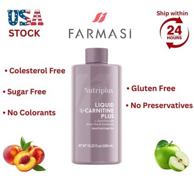 FARMASI NUTRIPLUS L-CARNITINE PLUS APPLE & PEACH 450ml  NEW (FREE SHIPPING) 