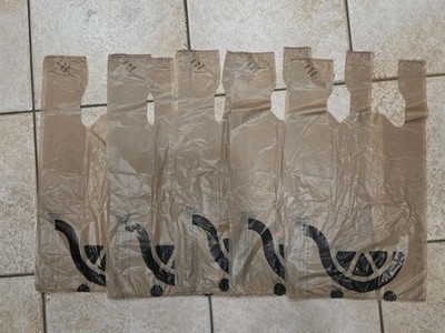 Mariano's 7 Plastic Grocery Bags Single Use Folded Art Crafts Trash Bags 11x6x19