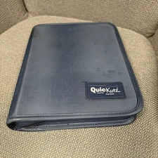 QuickKutz Alphabet Cutting Dies 2 Upper 2 Lower  Case With Navy Storage Binder