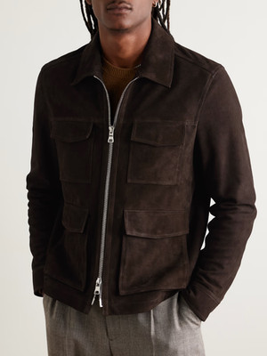 Dark Brown Field Leather Jacket Men Pure Suede Custom Made Size S M L XXL 3XL