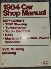 1984 Ford Mustang Svo Shop Service Manual Supplement