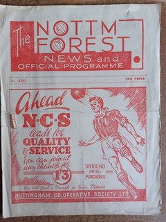 1946/47 NOTTINGHAM FOREST v TOTTENHAM HOTSPUR LEAGUE DIVISION 2 07/04/1947