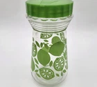 Vintage Pyrex Green Lime Juice Mixer Glass Pitcher/Carafe Plastic Pour Lid 24 Oz