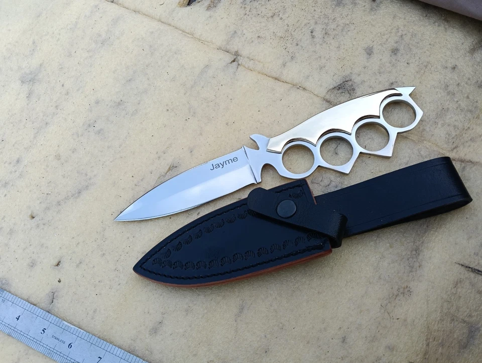 AK CUTLERY CUSTOM HANDMADE STAINLESS STEEL HUNTING KNIFE HANDLE MADE BY BRASS - Image 3 of 4