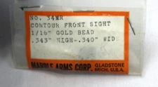 Marbles 34MR Contour Front Gold Bead Sight .343 High .340 Wide NOS