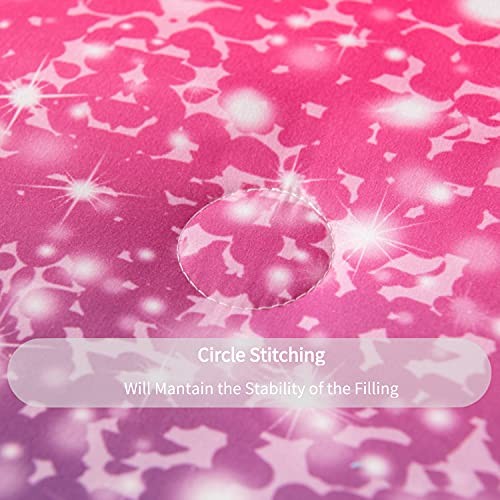 RYNGHIPY 6Pcs Gradient Glitter Comforter Sets for Teen Girls Full Size, Colorful - Bild 5 von 9