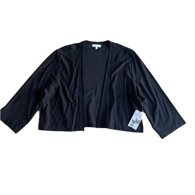 Habitat Clothes To Live In Black Cardigan Cropped Women s Black XL Bouncy Crepe