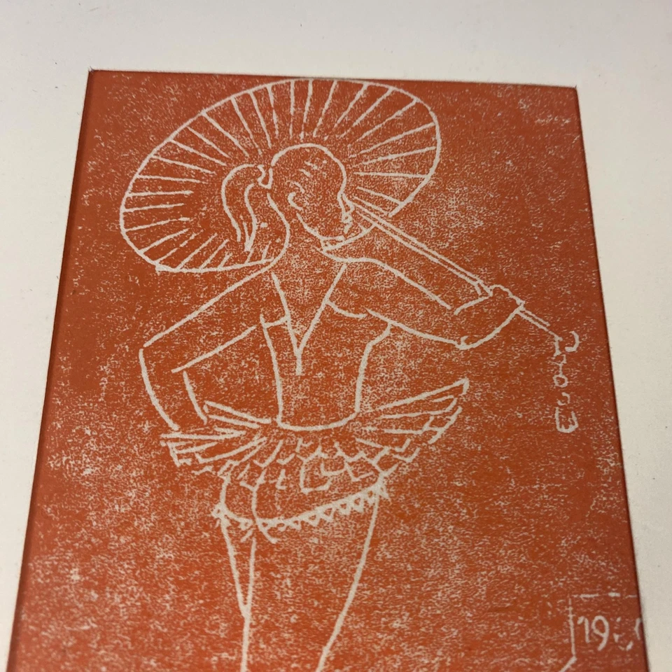 Sombrilla bailarina Eugen Langen vintage original impresión a mano firmada 1959 Foto 2 de 4