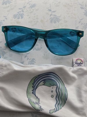 Rainbow Optx The Translucent   Serenity Aqua w/ Cloth Pouch Sunglasses UVA UVB