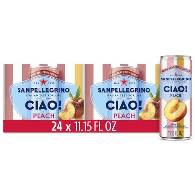 Sanpellegrino CIAO Peach Sparkling Water, Low-Calorie Italian 330 ml 