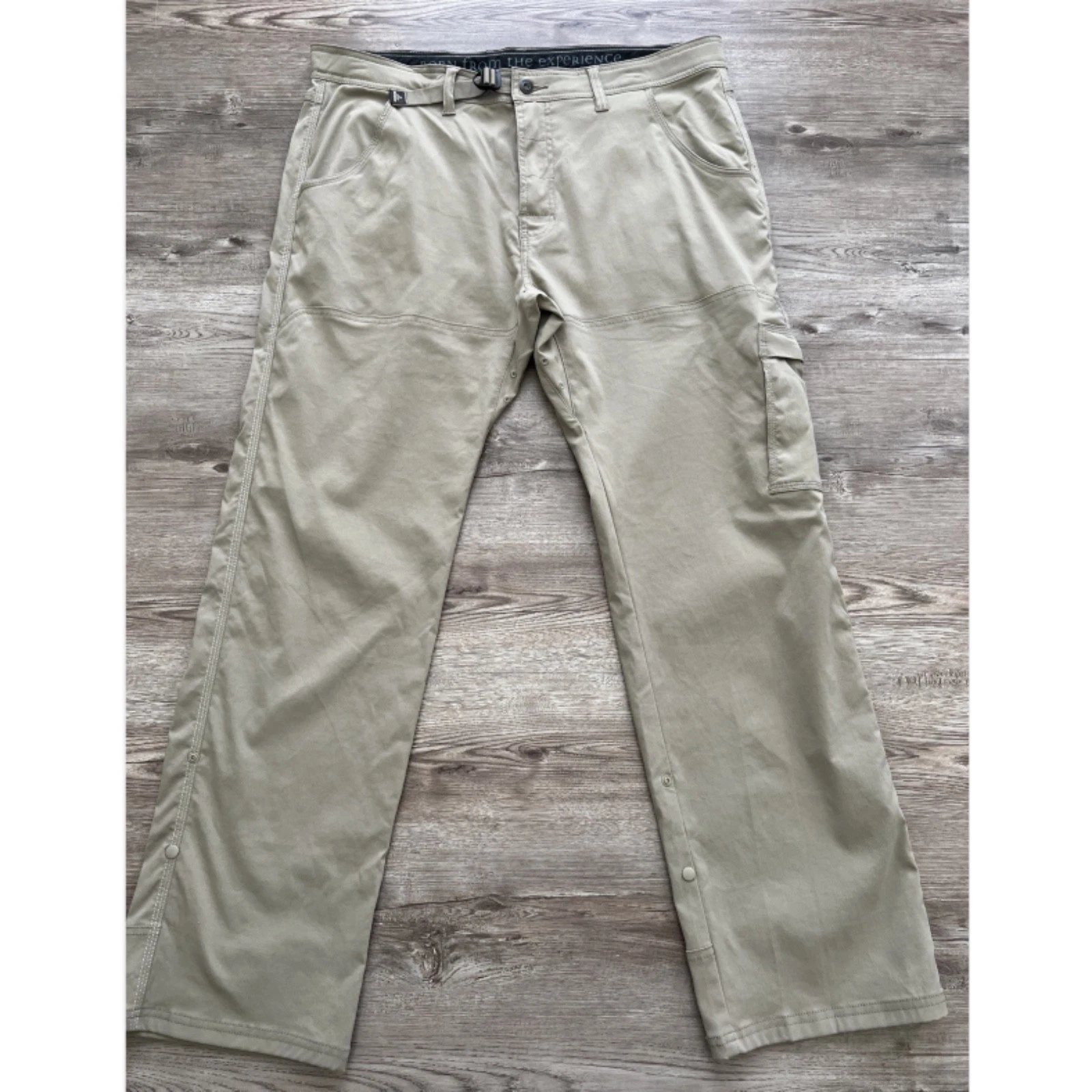 prAna Stretch Zion Mens 38x32 Khaki Hiking Climbing Pants UPF Stretch