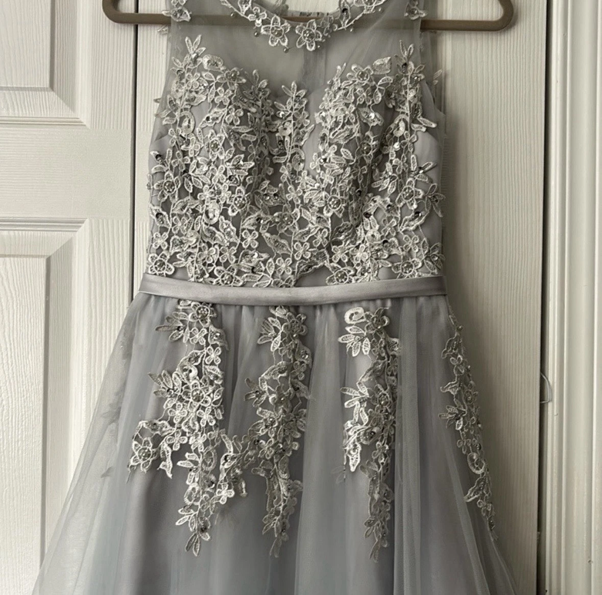 gray floral bridesmaid dress Sale Ready-to-Ship Junior Bridesmaid Dress