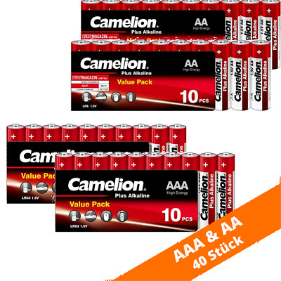 20 x AA Mignon & 20 x AAA Micro Batterien Alkaline LED Beleuchtung Weihnachten 