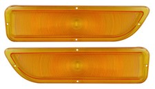 1962-1966 Gmc Pickup Truck Parking Light Lens Amber Orange Pair