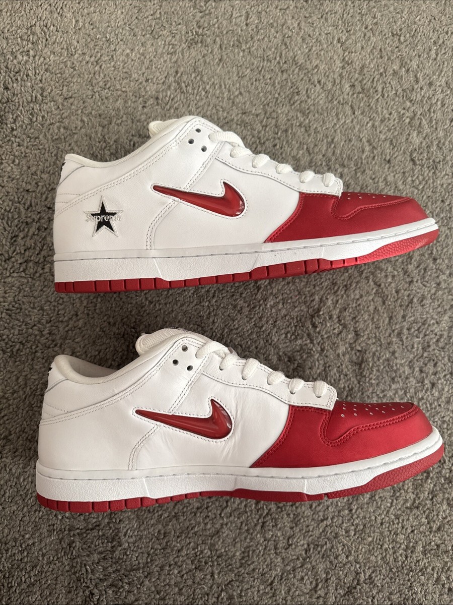 Supreme Jewel Swoosh Red Nike SB Dunk Low 193153891264| eBay