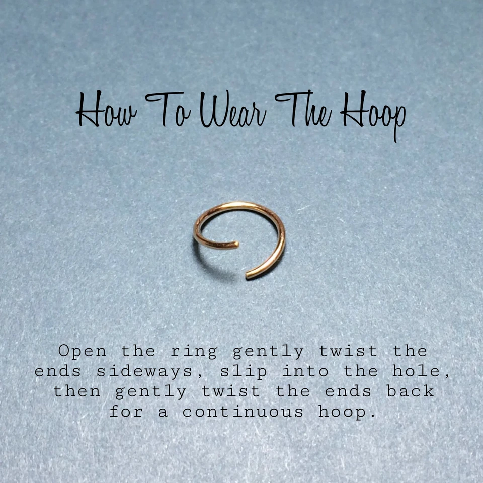 Anillo de aro de cartílago con corte de diamante de relleno de oro rosa de 14K hecho a mano Tragus Foto 4 de 4