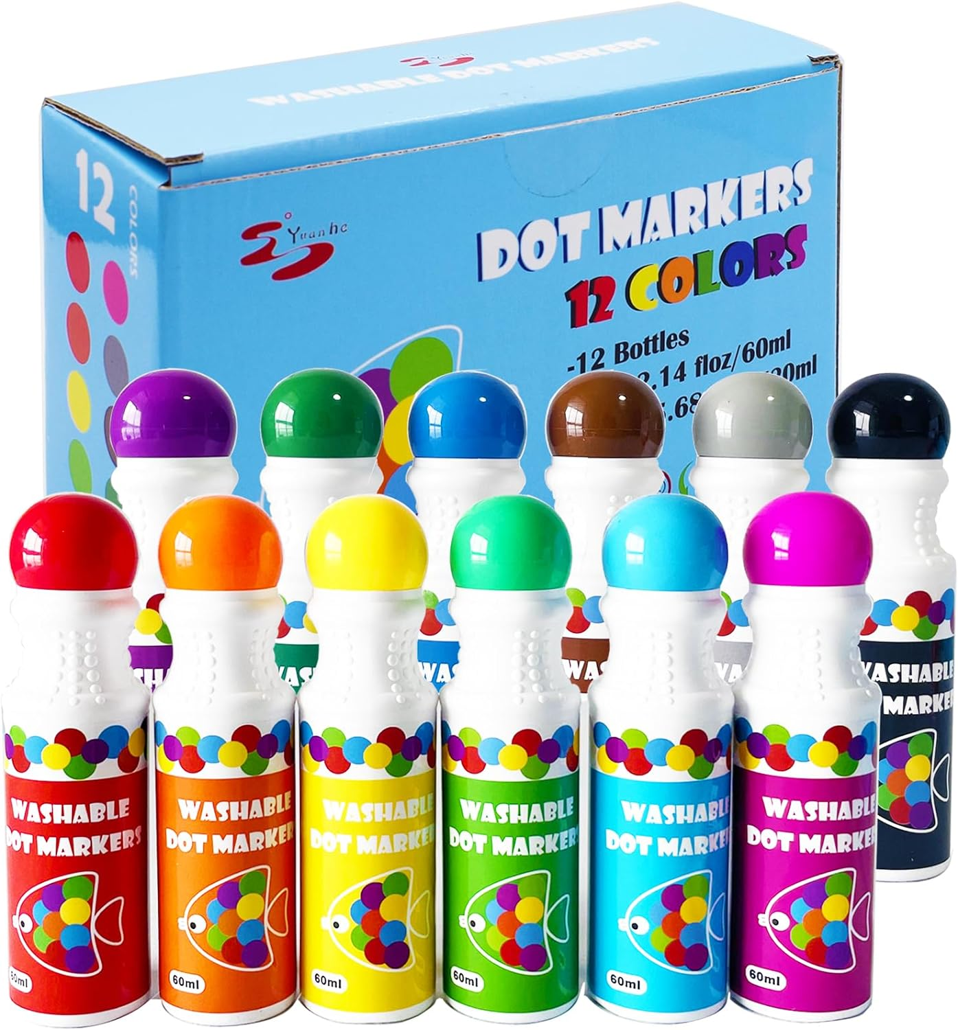 Dot Markers Bingo Daubers - 12 Washable Paint Dotters for Kids' Art & Crafts-image