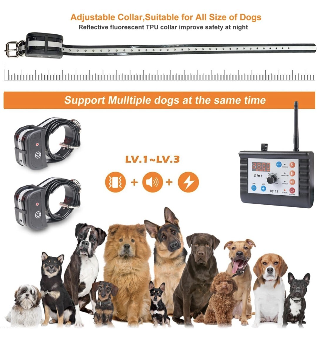 JUSTPET Dog Wireless Fence & Training Collar 2in1 System New Open