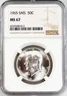 1965 SMS Kennedy Half Dollar certified MS 67 by NGC!