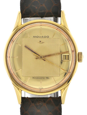 Rarität Movado Kingmatic S Vintage Automatic Herrenarmbanduhr 18k Gold Ref. 196
