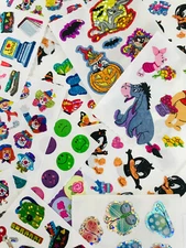 Sandylion Sticker Lot VTG Disney Pooh Toons Character Sparkle Prismatic Grab Bag