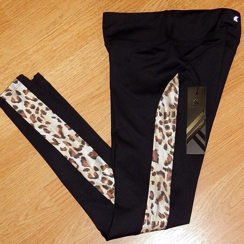 KYODAN ACTIVE LEGGINGS BLACK/LEOPARD sz 