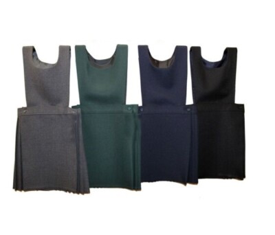 Mädchen Kinder Plissee Trägerkleid Schuluniform schwarz marine grau grün
