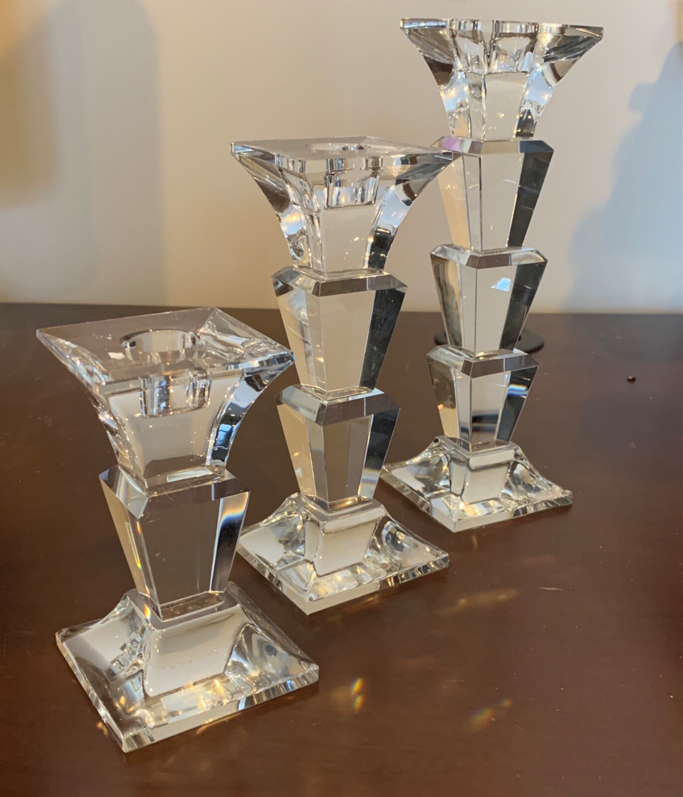 Mikasa triple crystal candlestick holders eBay