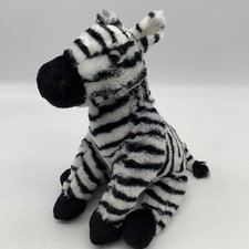 Zebra Plush Stuffed Animal Sits Up Plastic Pellets in the Bottom and Feet 12"