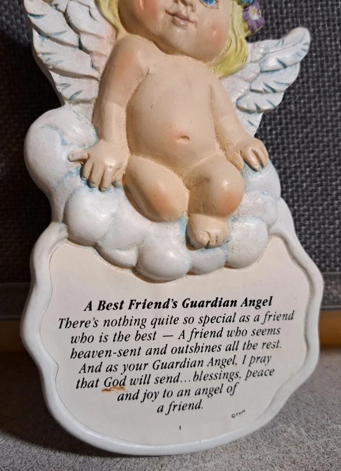 Vintage Best Friends Guardian Angel Hanging Wall Decor Plaque #744Loc47 - image 3 of 4