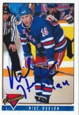 MIKE HUDSON NEW YORK RANGERS  SIGNED 1994 STYLE CUSTOM CARD