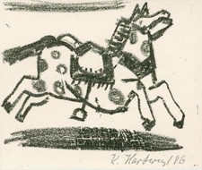 Hartwig, Karl (1938 Berlin – 1988 Berlin)  Neujahrsgrafik an W.Womacka für 1987