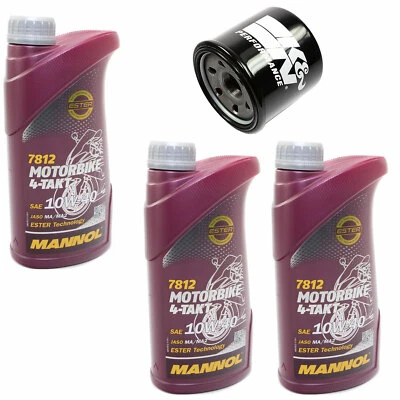 Aceite de Motor Kit Filtro KN138 10W40 3 Litro Para Cagiva Kawasaki Sachs Suzuki - Imagen 1 de 4